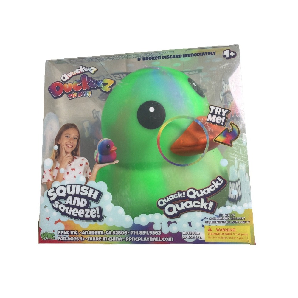 Quackeez Jumbo Squeezy Ducks – Tie Dye Squishy Stress Relief Toy – NEW